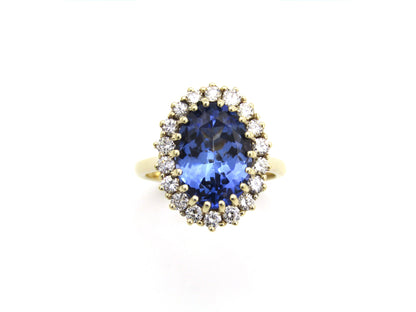 14K gold tanzanite and diamond ring.