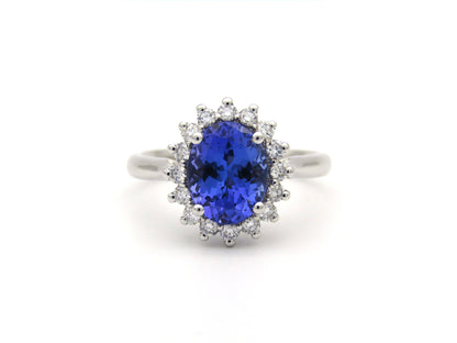 18K gold tanzanite and diamond ring by Browns.