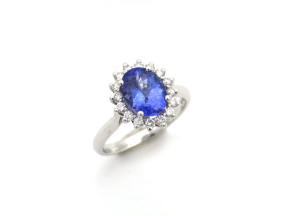 18K gold tanzanite and diamond ring by Browns.