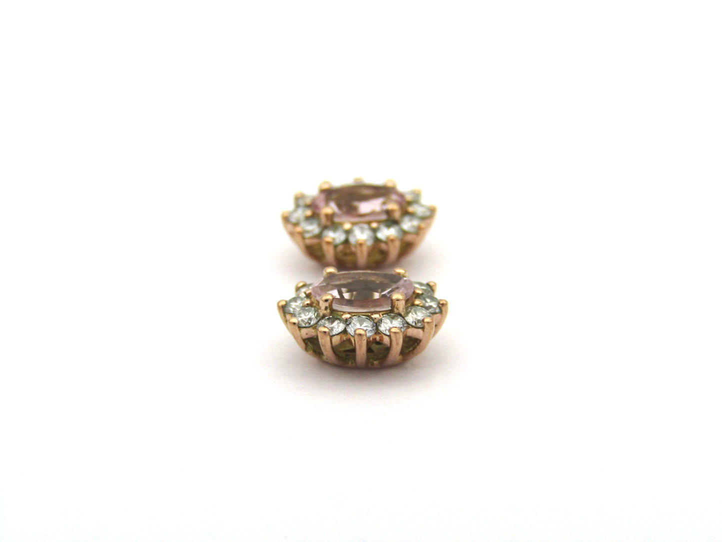 9K gold morganite and diamond earrings by Browns.