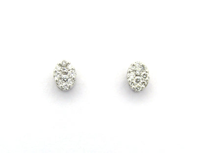 18K gold diamond cluster earrings.