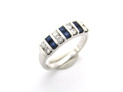 18K gold sapphire and diamond ring.