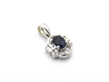 18K gold sapphire and diamond pendant.