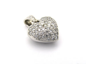 18K gold pavé diamond heart pendant.