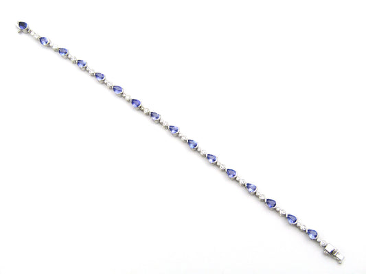 18K gold tanzanite and diamond bracelet.