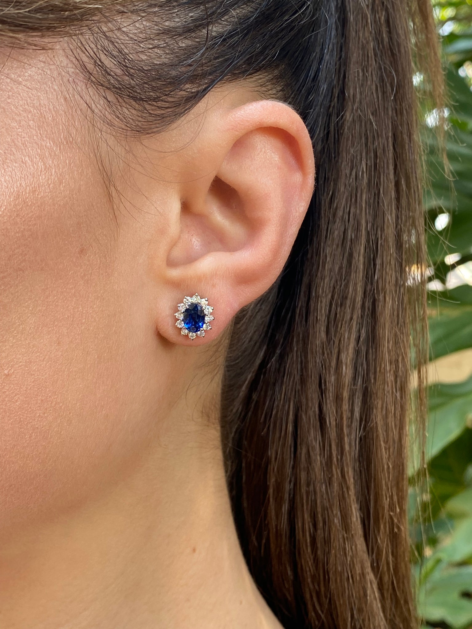 18K gold sapphire and diamond earrings by Browns.