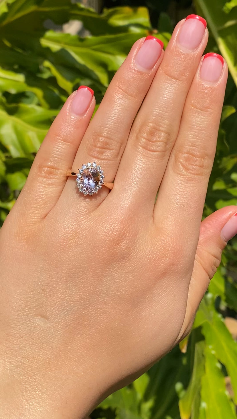 18K gold morganite and diamond ring by Browns.