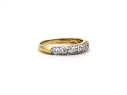 18K gold pavé diamond ring.