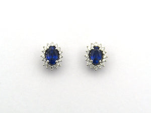 18K gold sapphire and diamond earrings.