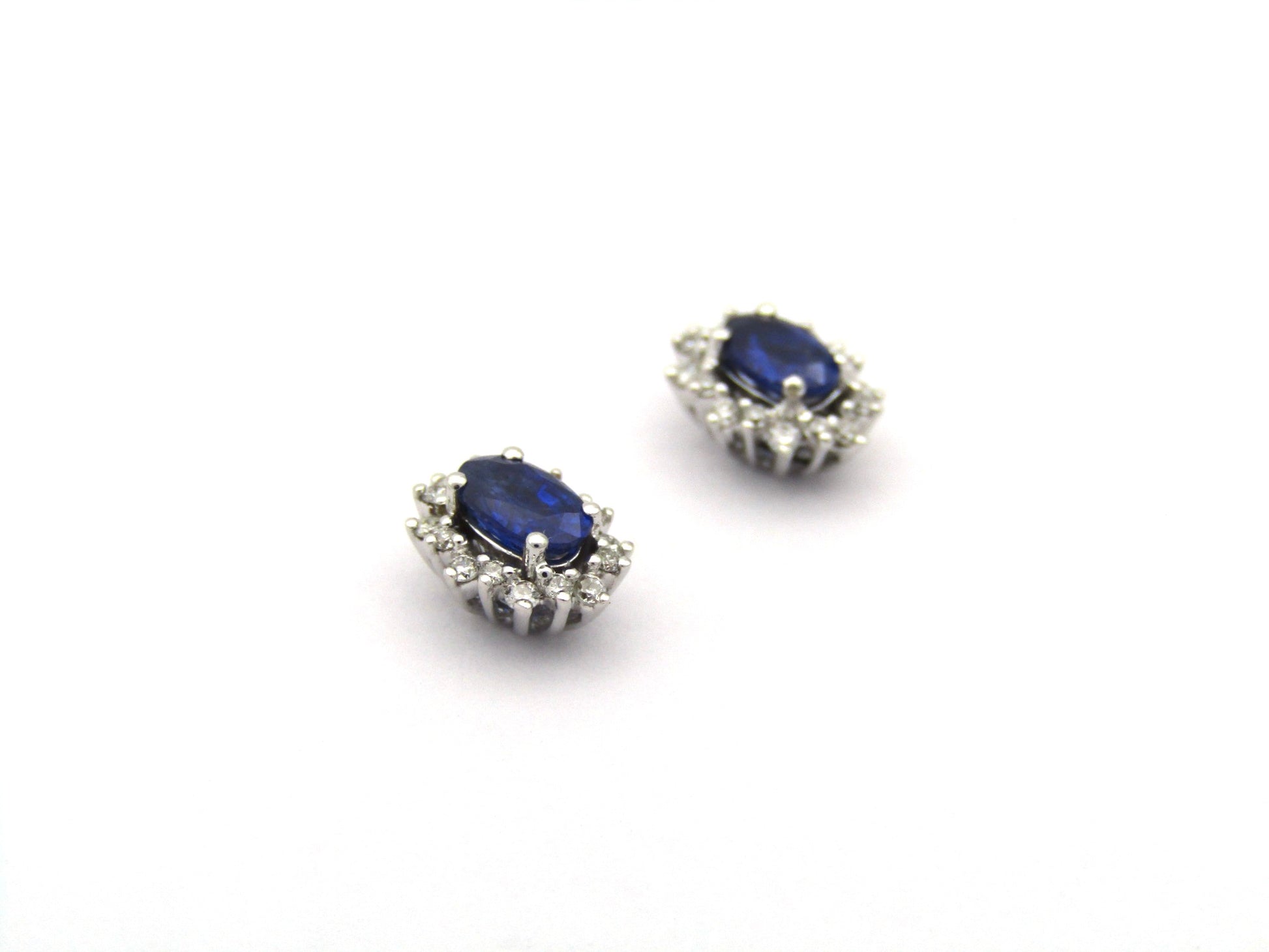 18K gold sapphire and diamond earrings.