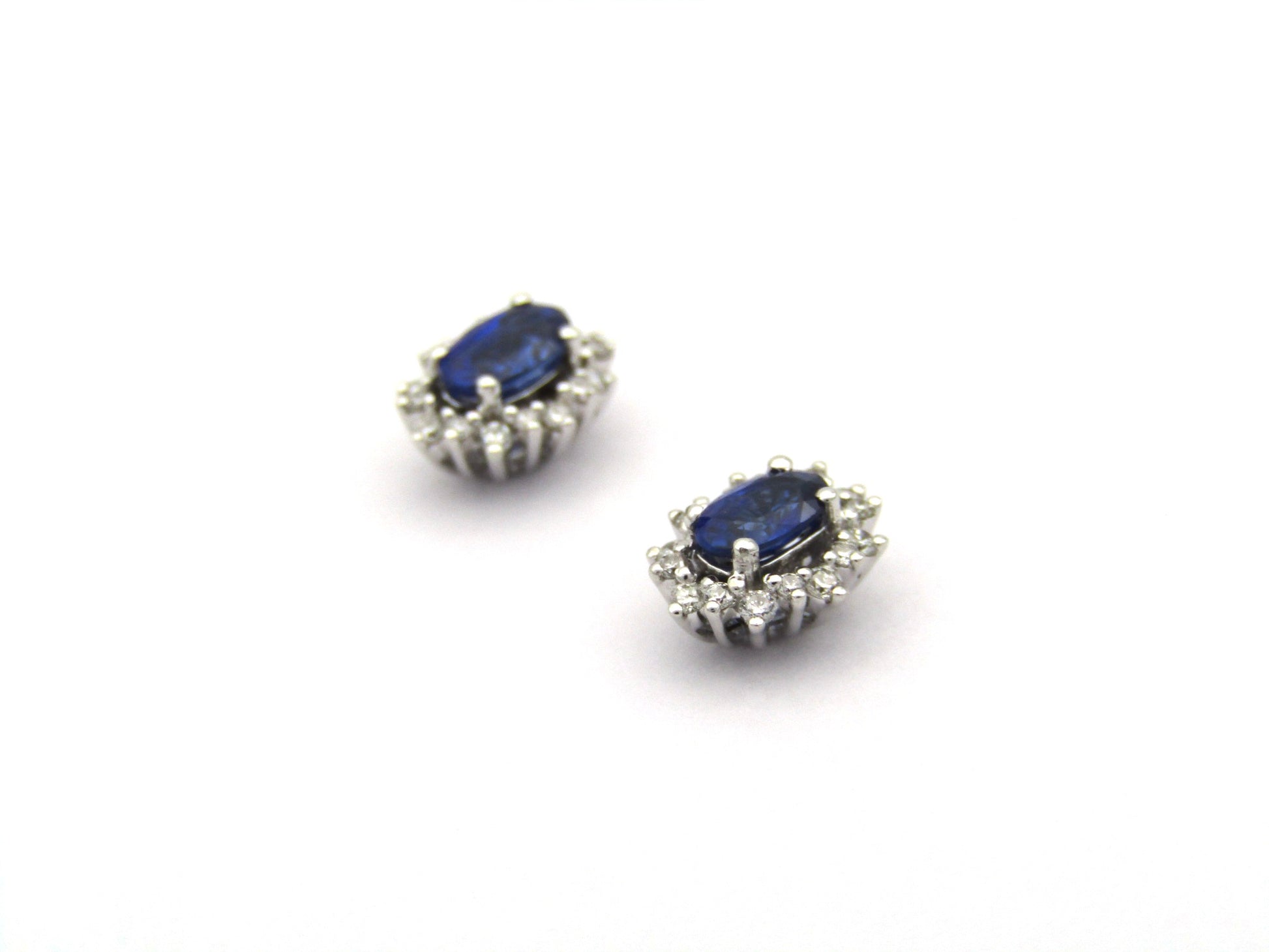 18K gold sapphire and diamond earrings.