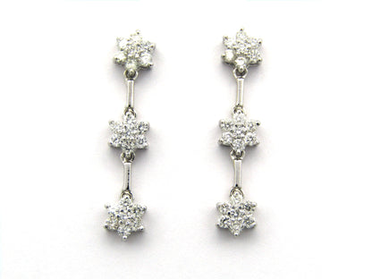 18K gold diamond drop flower earrings by Browns.