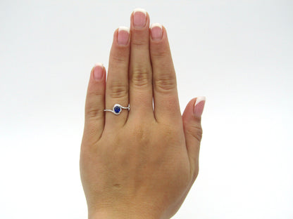 18K gold sapphire and diamond ring.