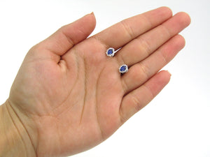 18K gold sapphire and diamond earrings.