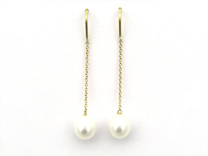 18K gold Tiffany & Co. "Pearls by the Yard" chain earrings.