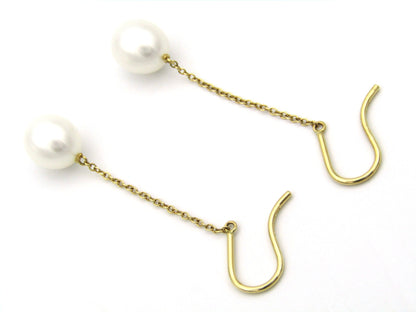 18K gold Tiffany & Co. "Pearls by the Yard" chain earrings.