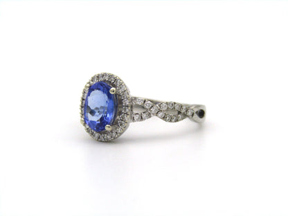 14K gold tanzanite and diamond ring.