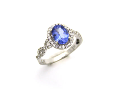 14K gold tanzanite and diamond ring.