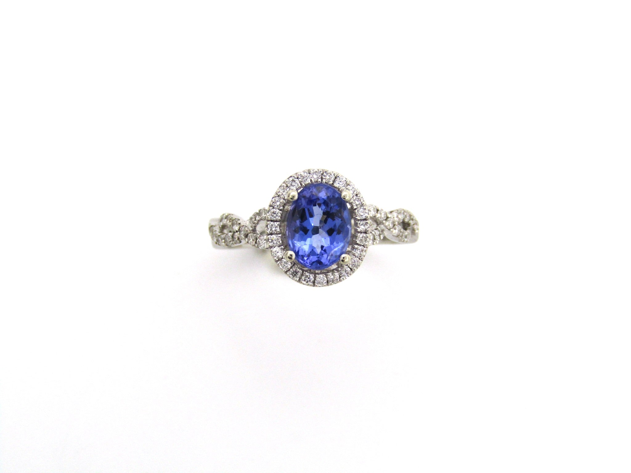 14K gold tanzanite and diamond ring.