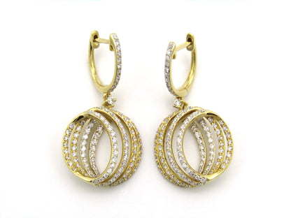 18K gold diamond drop earrings.