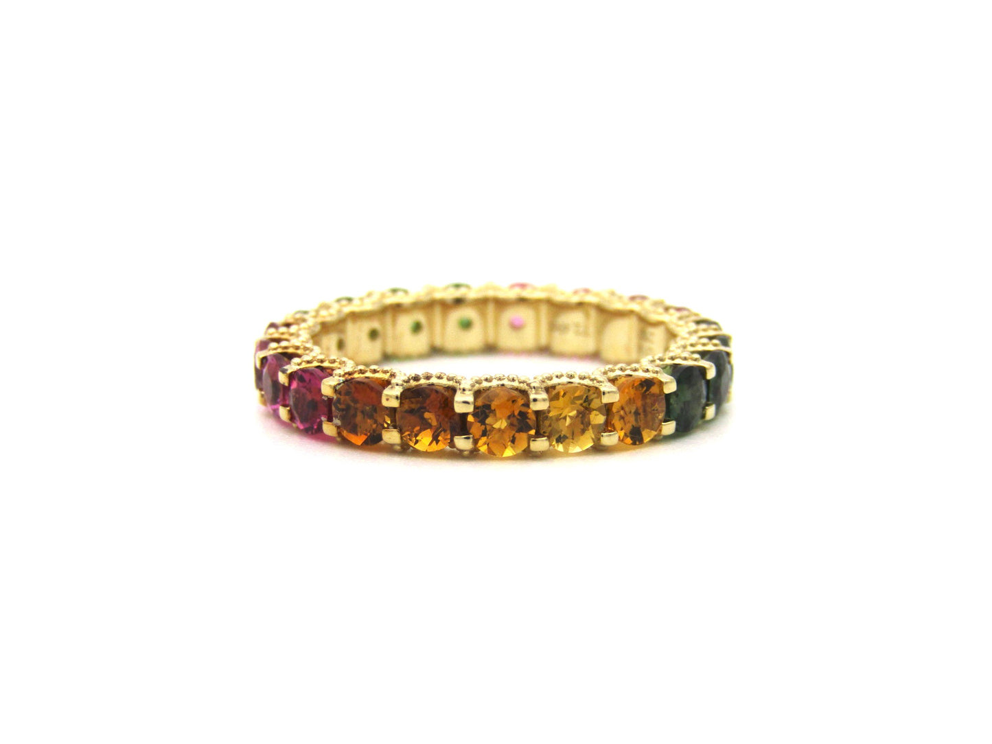 14K gold tourmaline eternity ring.