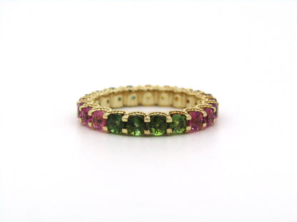 14K gold tourmaline eternity ring.