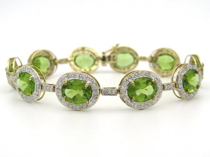 10K gold peridot and diamond bracelet.