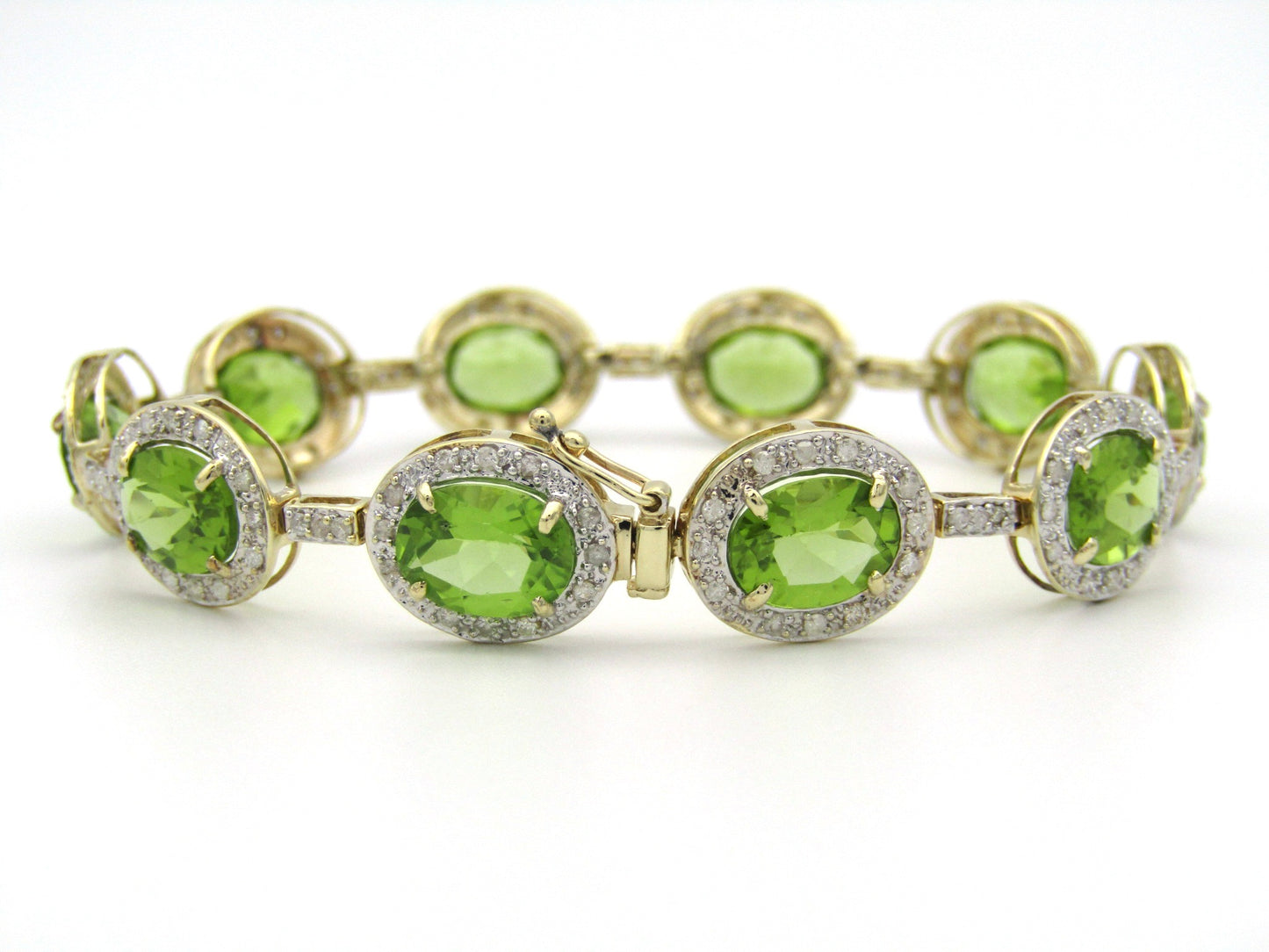 10K gold peridot and diamond bracelet.