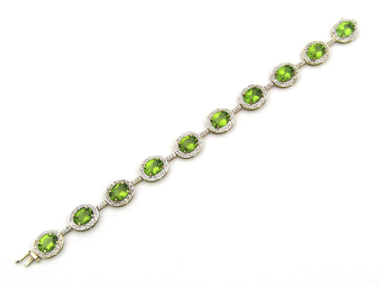 10K gold peridot and diamond bracelet.