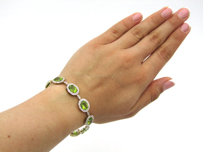 10K gold peridot and diamond bracelet.