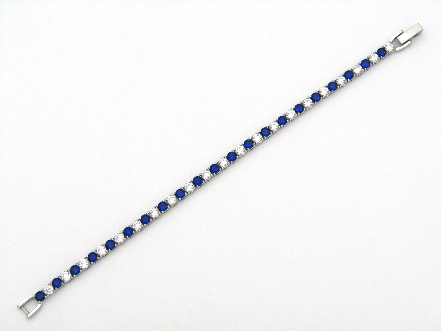 Swarovski Deluxe blue and colourless tennis bracelet.