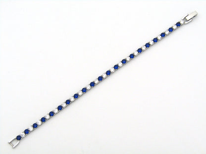 Swarovski Deluxe blue and colourless tennis bracelet.