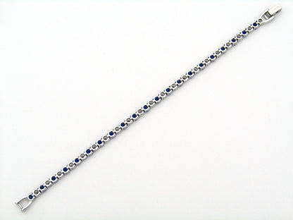 Swarovski Deluxe blue and colourless tennis bracelet.