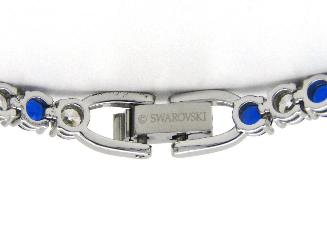 Swarovski Deluxe blue and colourless tennis bracelet.