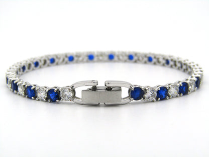 Swarovski Deluxe blue and colourless tennis bracelet.