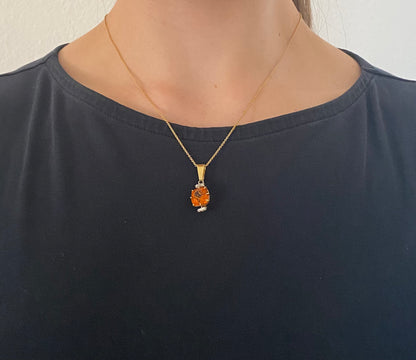 18K gold citrine and diamond pendant by Browns.