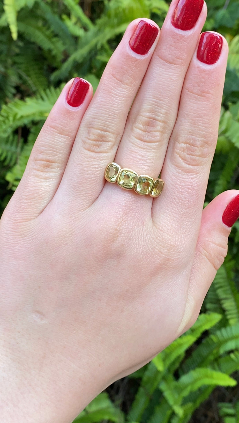 18K gold prasiolite ring.