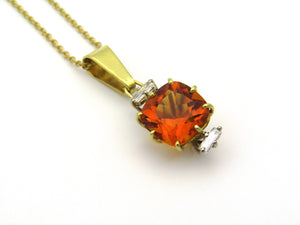 18kt gold citrine and diamond pendant by Browns.