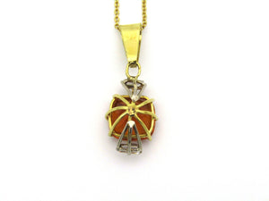 18kt gold citrine and diamond pendant by Browns.