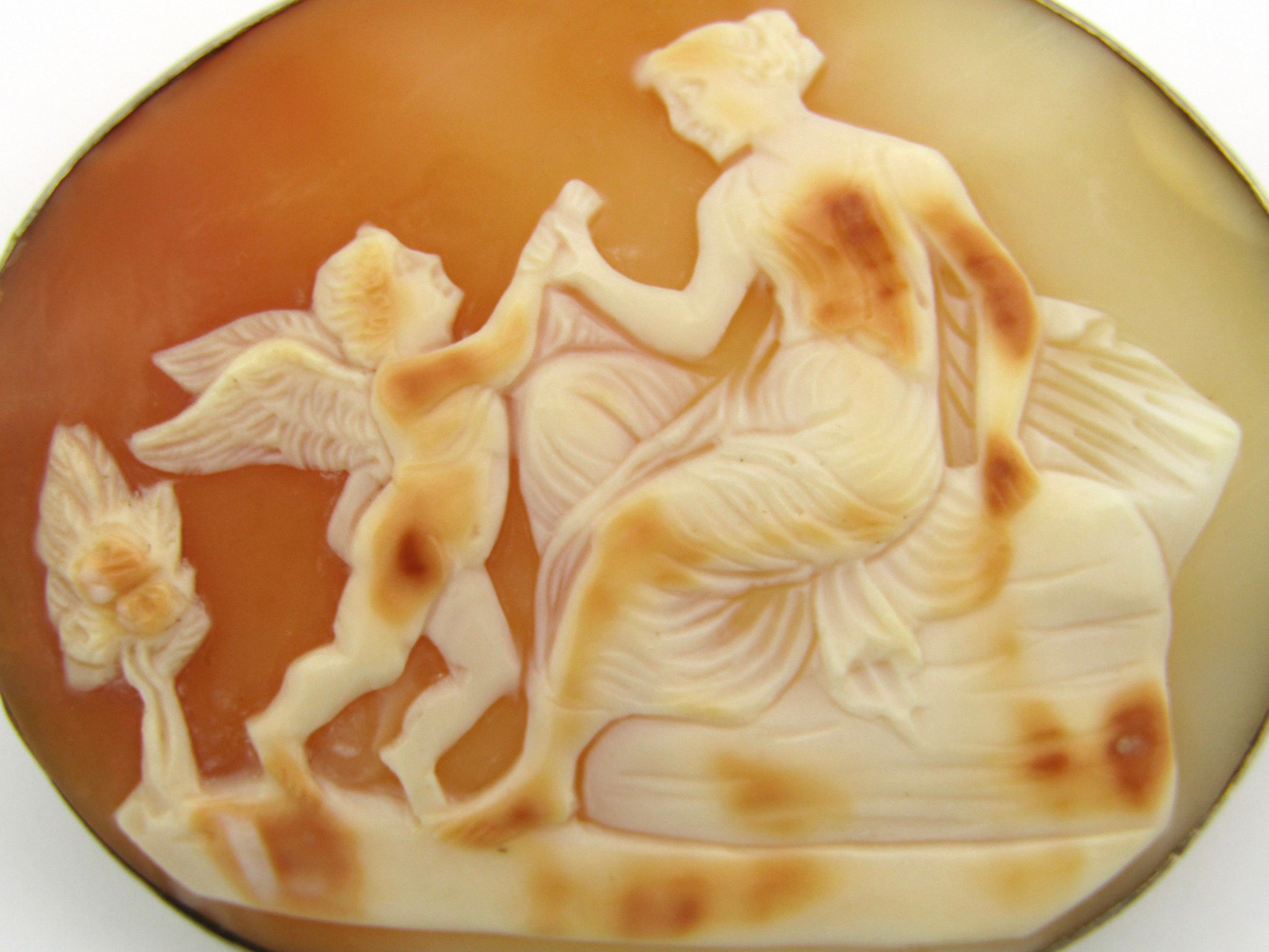 Victorian silver cameo brooch.