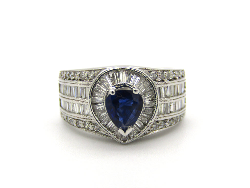 18kt gold sapphire and diamond ring.