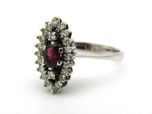 18kt gold ruby and diamond ring.