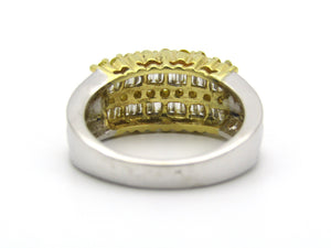 18K gold yellow and colourless diamond ring.