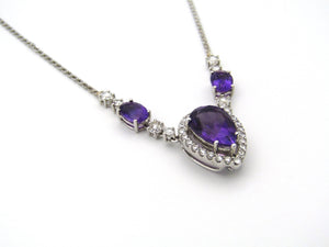 18kt gold amethyst and diamond Necklace.