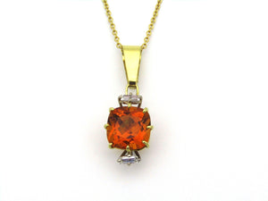 18kt gold citrine and diamond pendant by Browns.