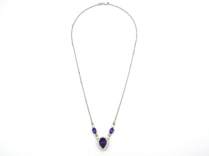 18kt gold amethyst and diamond Necklace.