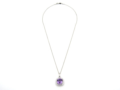 9K gold amethyst and diamond pendant by Browns.