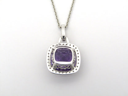 9K gold amethyst and diamond pendant by Browns.