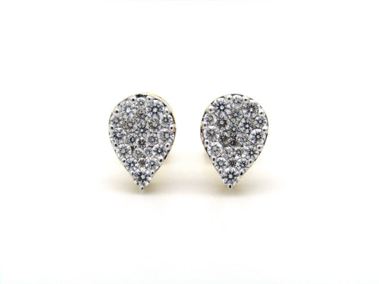 18K gold diamond cluster earrings.