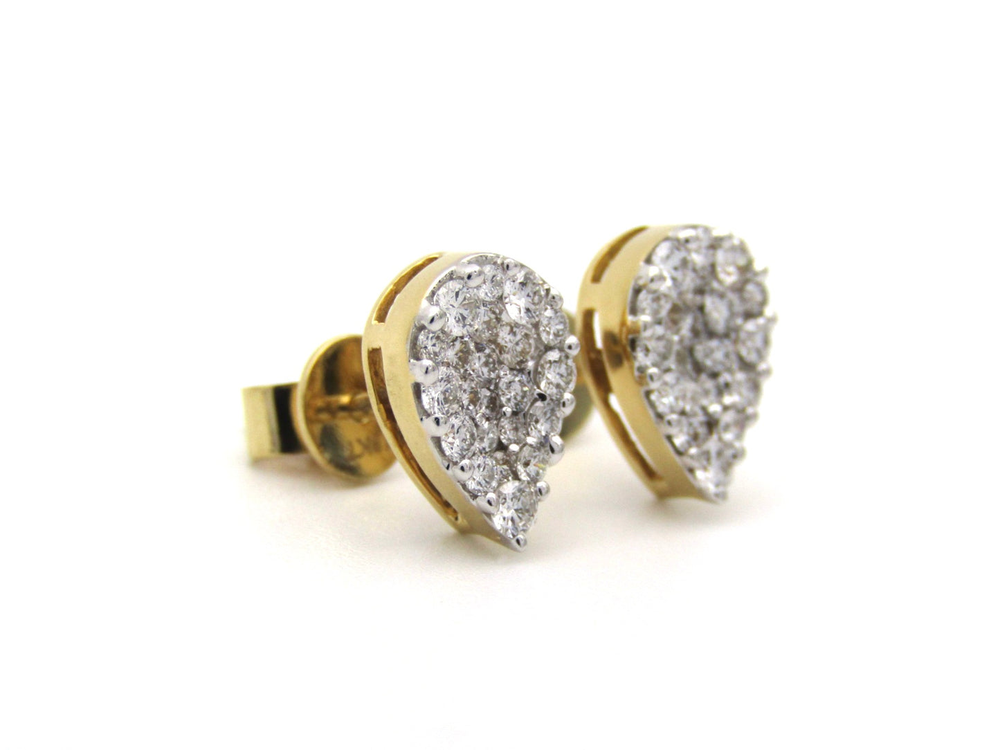 18K gold diamond cluster earrings.